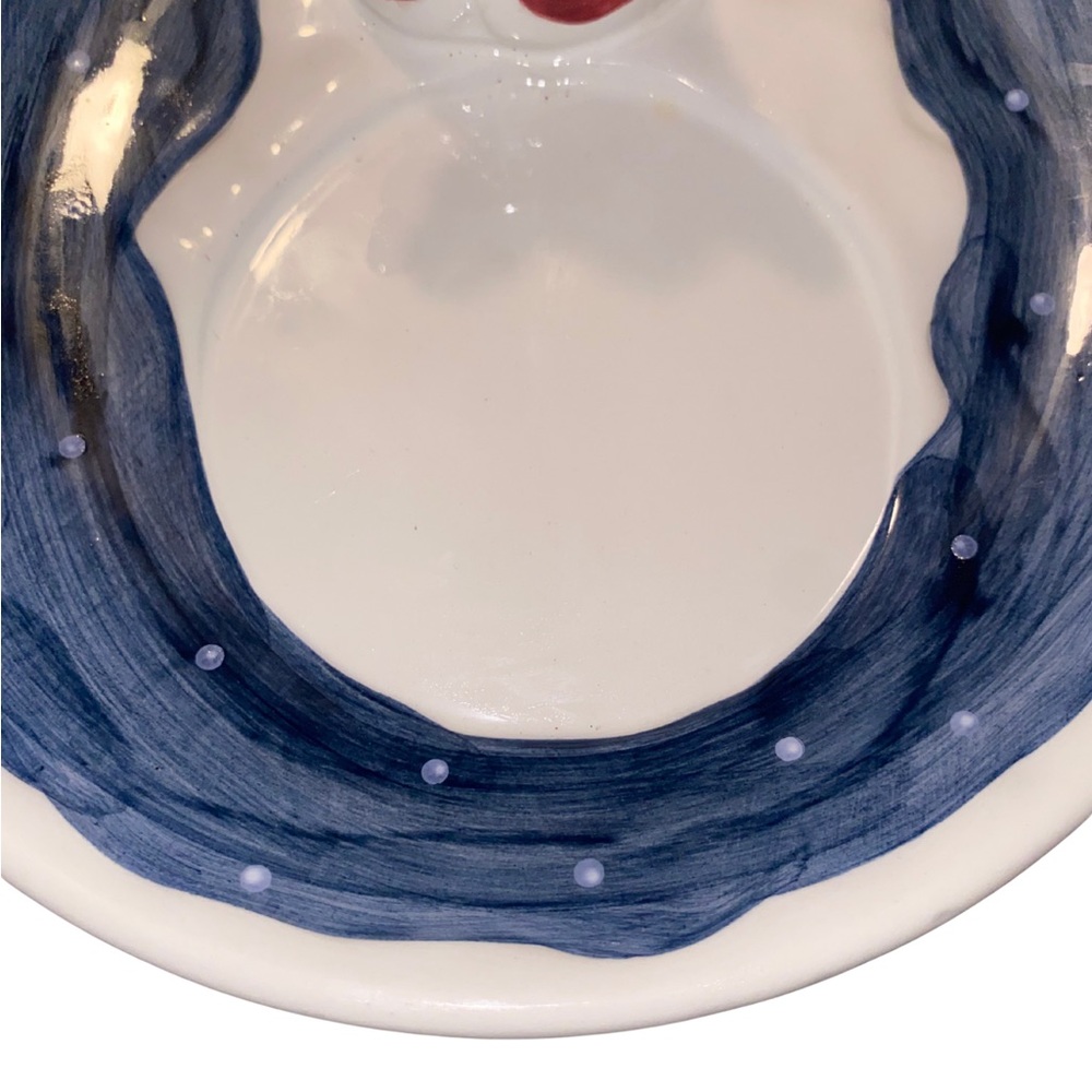 Unbranded Hand Painted Santa Chip and Dip Bowl Ceramic Christmas Serving Dish - Picture 5 of 9